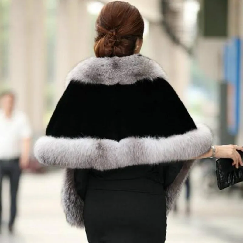 Женская шаль из искусственного меха норки зимняя накидка лисы 2018|scarf wrap|faux fur scarffur