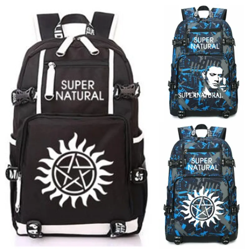 Women Men Supernatural SPN Evil Backpack Rucksack Mochila Schoolbag Bag For School Boys Girls Student Travel