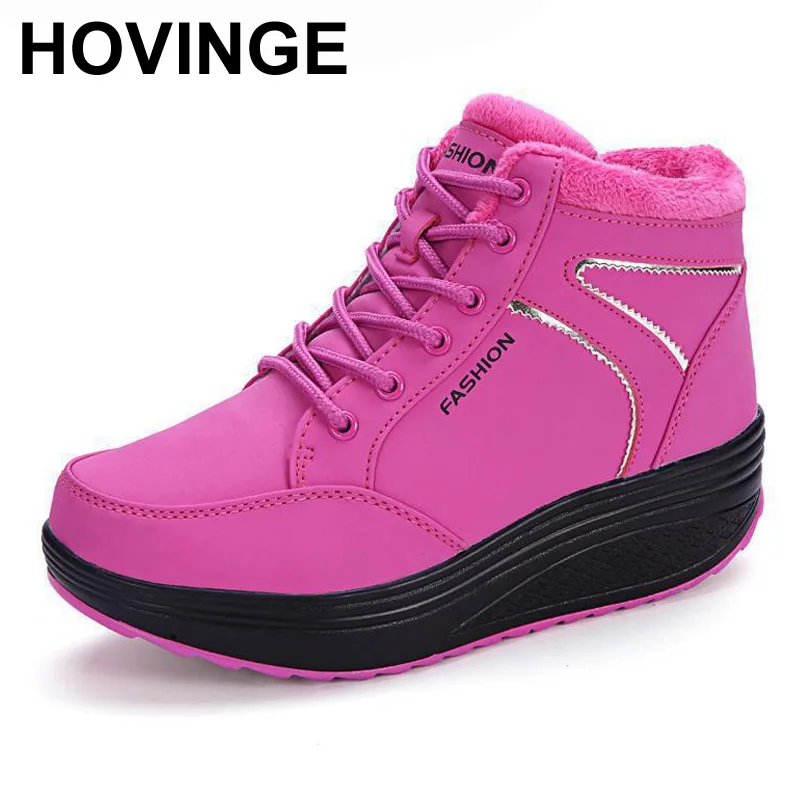 HOVINGE женские зимние ботинки бархатные на платформе женская теплая обувь с