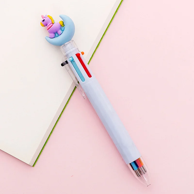 Kawaii розовый единорог 6 цвета, шариковая ручка для девочек; детская одежда для сна розового цвета с сердцем "," Сова "," кошка "Поросенок ручки канцелярские милые офисные школьные принадлежности, блокноты - Цвет: blue moon