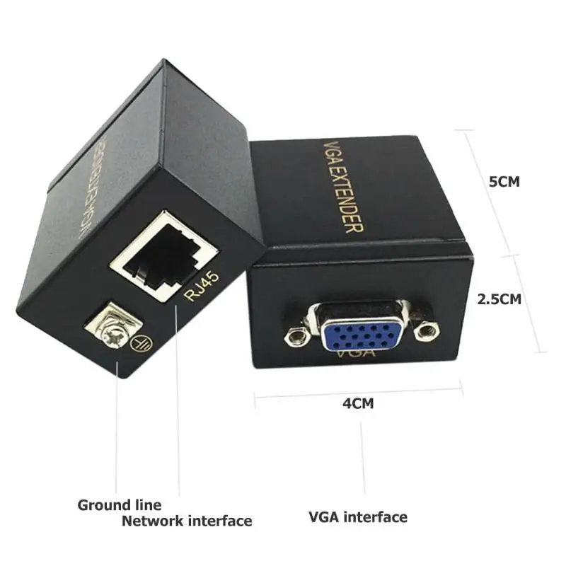 1 пара 60 м сетевой кабель от RJ45 к VGA удлинитель сетевому усилителю сигнала