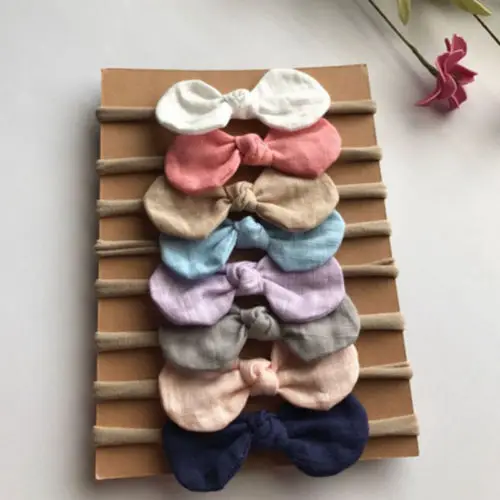 

2018 Brand Cute Baby Toddler Girls Kid Bow Hairband Turban Knot Rabbit Headband Headwear 4PCs