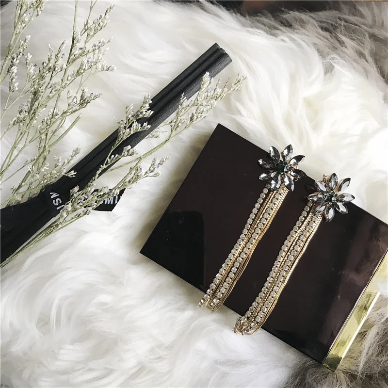 Новый Классический Горный Хрусталь Серьги с обеих сторон же Полный Кристалл