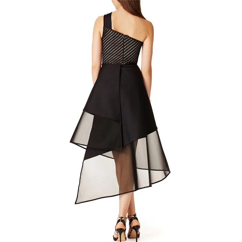 

AEL Elegant Organza Black Tulle Midi Skirt High Waist A-line Irregular Party Fashion Female Skirt High Quality Summer 2019