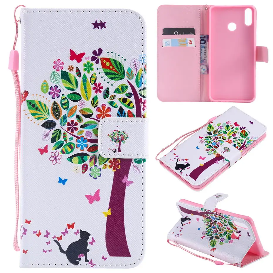 PU Leather Phone Case For Huawei Honor 8X JSN-L21 JSN L21 Honor8X 8 X Flip Cover Fashion Cartoon lovely | Мобильные телефоны и