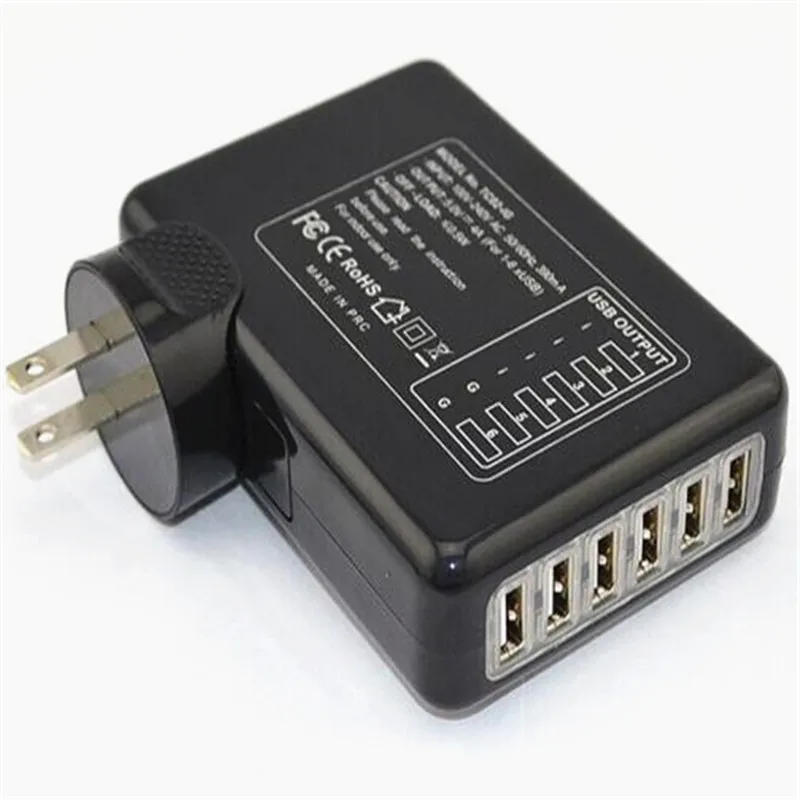 Effelon 5V 4A 6 USB адаптер для зарядного устройства путешествий электрическая