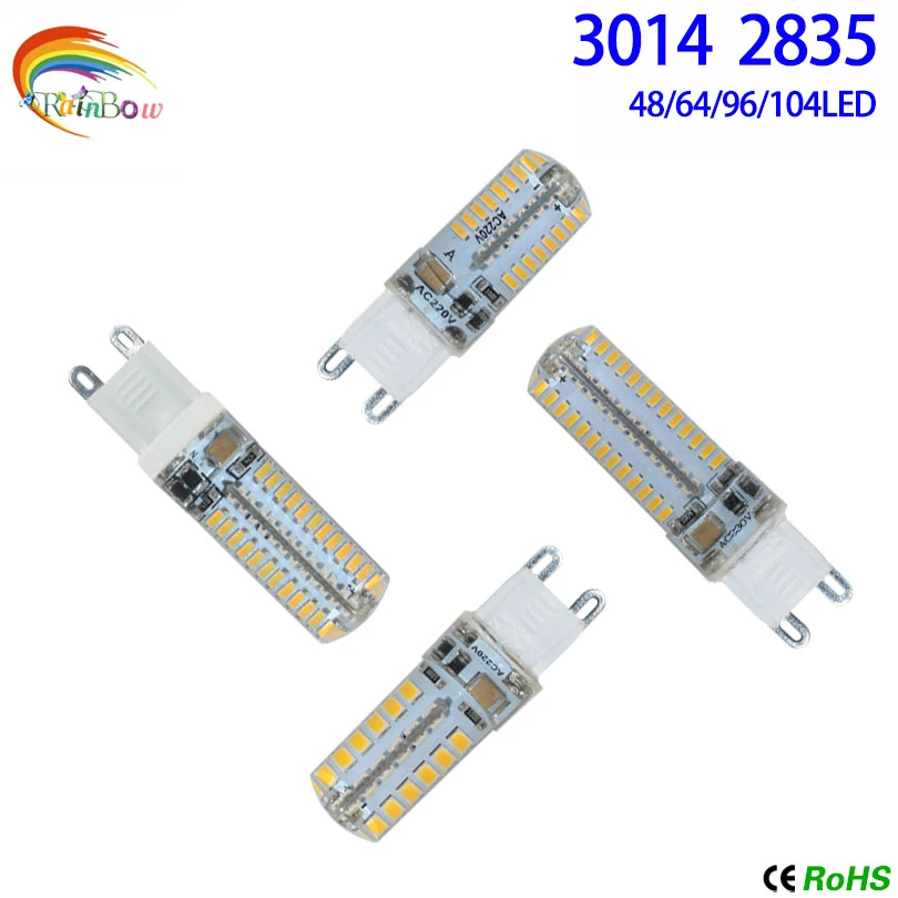 1 шт./лот G9 G4 светодиодный лампы 3W 7W 8W 12W Bombillas DC12V AC220V SMD3014 галогенные светильник 360 Угол луча G4 Рождественский светильник светодиодный лампада