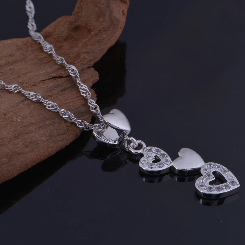 White/Rose GD Plated Necklace Heart Shape Mosaic Crystal Pendant For Valentine's Day Gift | Украшения и аксессуары