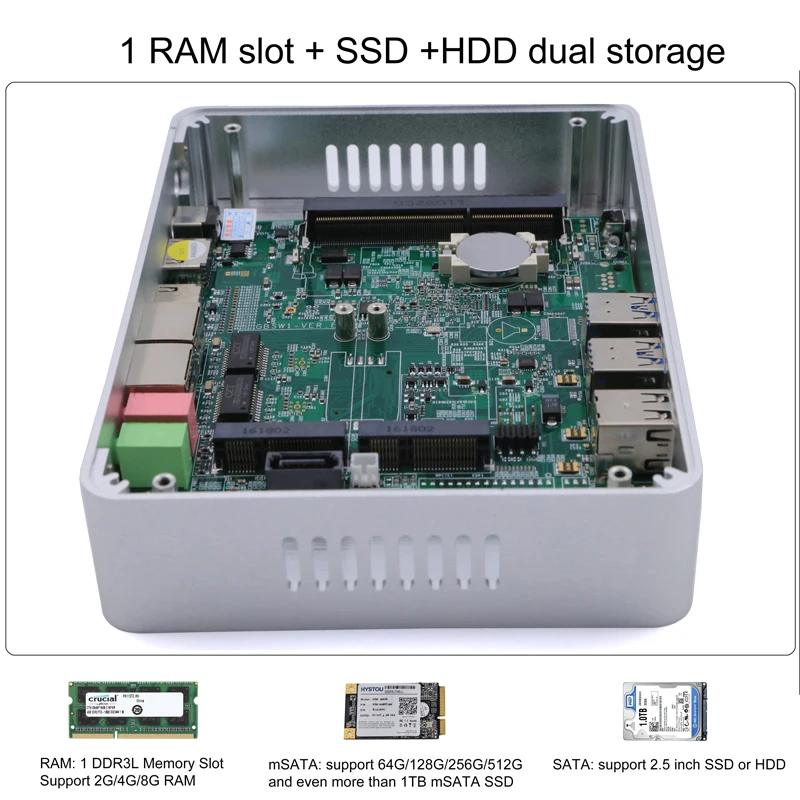 Gen5 HYSTOU i3 5005U 12 В безвентиляторный мини-ПК Windows 10 NUC Intel Celeron Braswell N3150 N3050 Micro