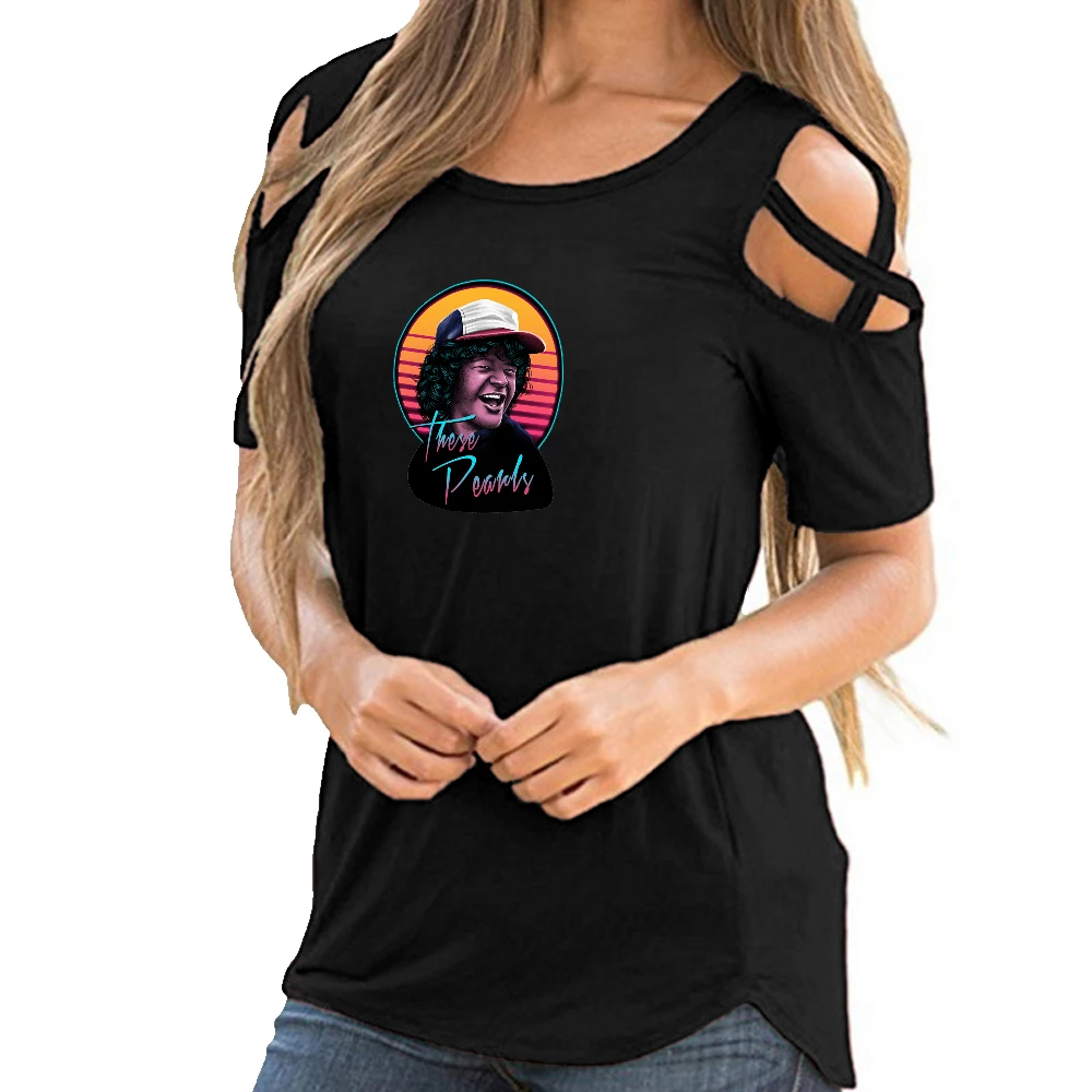 Женская футболка с коротким рукавом в стиле хип-хоп открытыми плечами 2019 | одежда