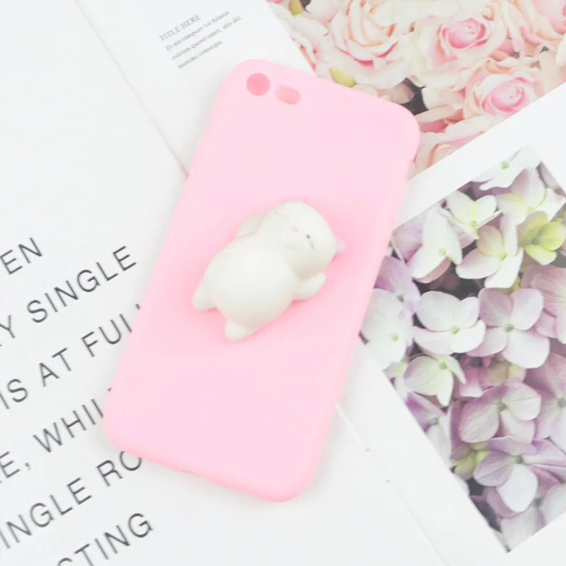 Pink Cat Мягкий 3D чехол для телефона с кошкой для iphone XS 11 Pro MAX XR 4 4S 5 5S 6 6S Plus 7 7 8 Plus мультяшный морской чехол Забавный мягкий чехол для ног - Цвет: Pink Cat