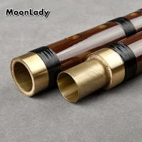chinese traditional handmade coffee bamboo two section flute called dizi traditional flauta wood for beginners and music lovers