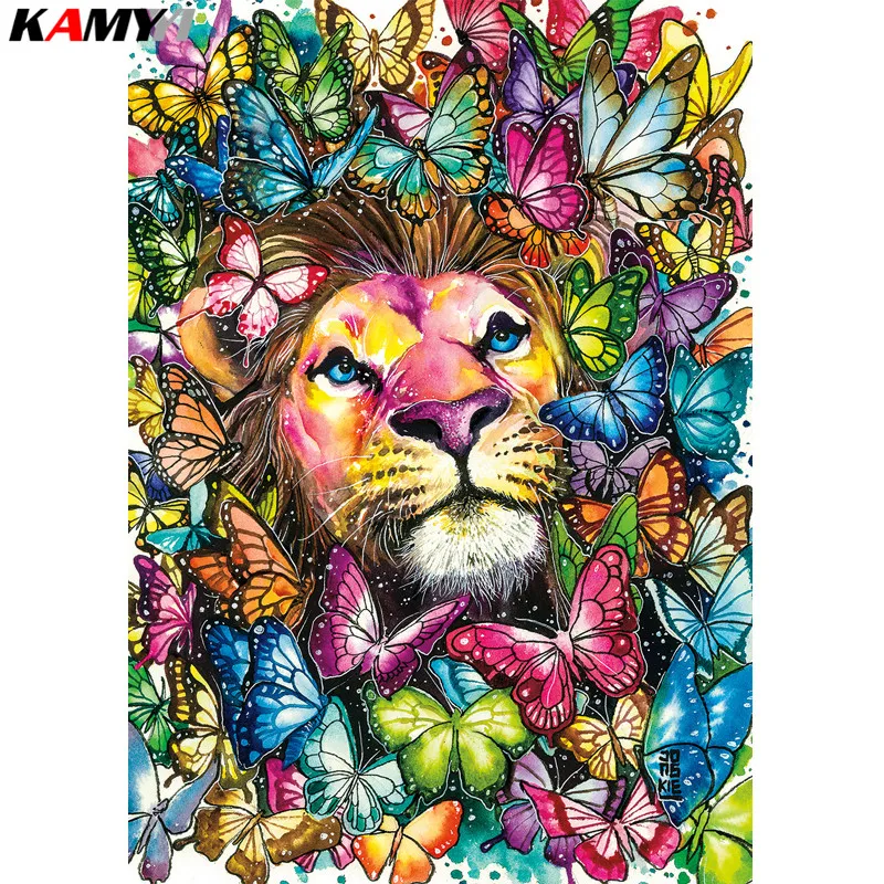Полный квадрат/круглый 5D DIY Алмазная Вышивка Цвет Бабочка Тигр алмазная живопись