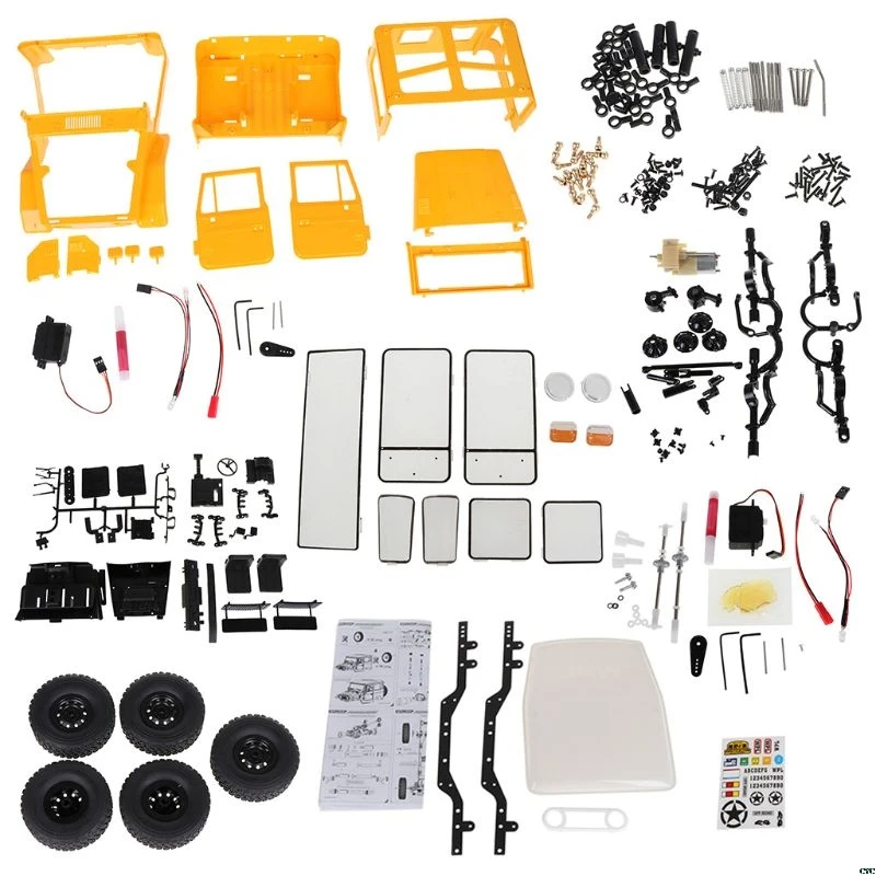 WPL C-34 KIT Yellow WPL C34 комплект/WPL C34 комплект версия 1:16 FJ40 4WD Альпинизм внедорожник Грузовик дистанционное управление автомобиля DIY аксессуары - Цвет: WPL C-34 KIT Yellow