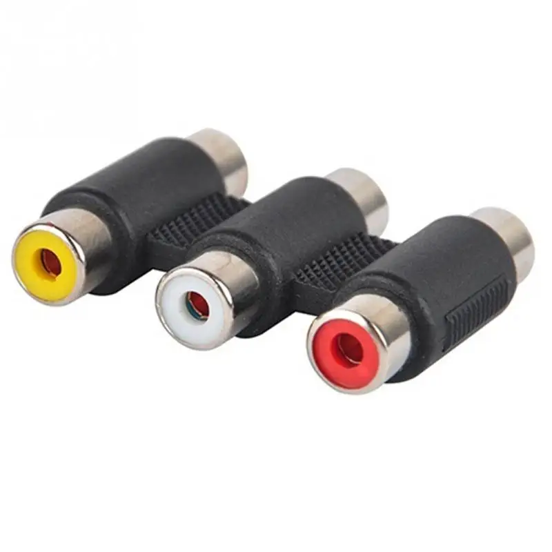 Профессиональный 3 RCA AV аудио-видео кабель Женский к женскому переходнику кабель-удлинитель провод компонент ERO#5