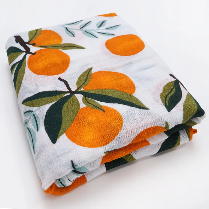 Orange Хлопковые детские одеяла для новорожденных, супер мягкие детские месячные одеяла, подгузники из муслина, пеленка для младенцев, детское банное полотенце, одежда для коляски - Цвет: Orange