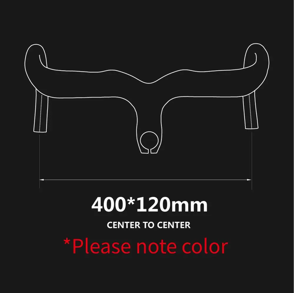 400mmx120mm ULLICYC углерода 5D Интегрированный руль для шоссейного велосипеда 28,6 мм велосипедный вынос руля дорога труба из углеродистого волокна 3K матовый из углеродного волокна 400/420/440*90/100/110/120 мм YT988 - Цвет: 400mmx120mm