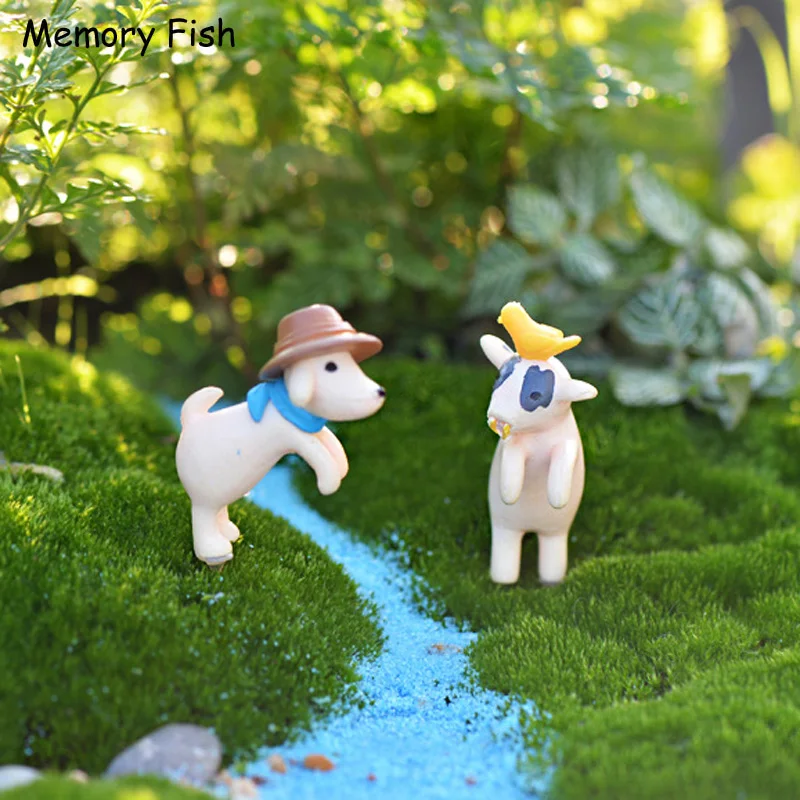 Аниме забавная милая собака корова микро садовая фигурка суккуленты/кукольный