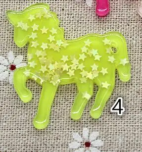 4 lemon 10pcs 10 шт. смола Многоцветный каваи Единорог со звездой кабошон искусство поставка Украшение Шарм волос Лук центр скрапбук - Цвет: 4 lemon 10pcs
