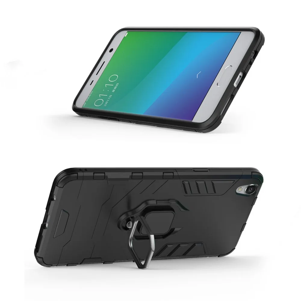 Противоударный армированный чехол для OPPO R9 Plus держатель с кольцом на палец Plustm A 6