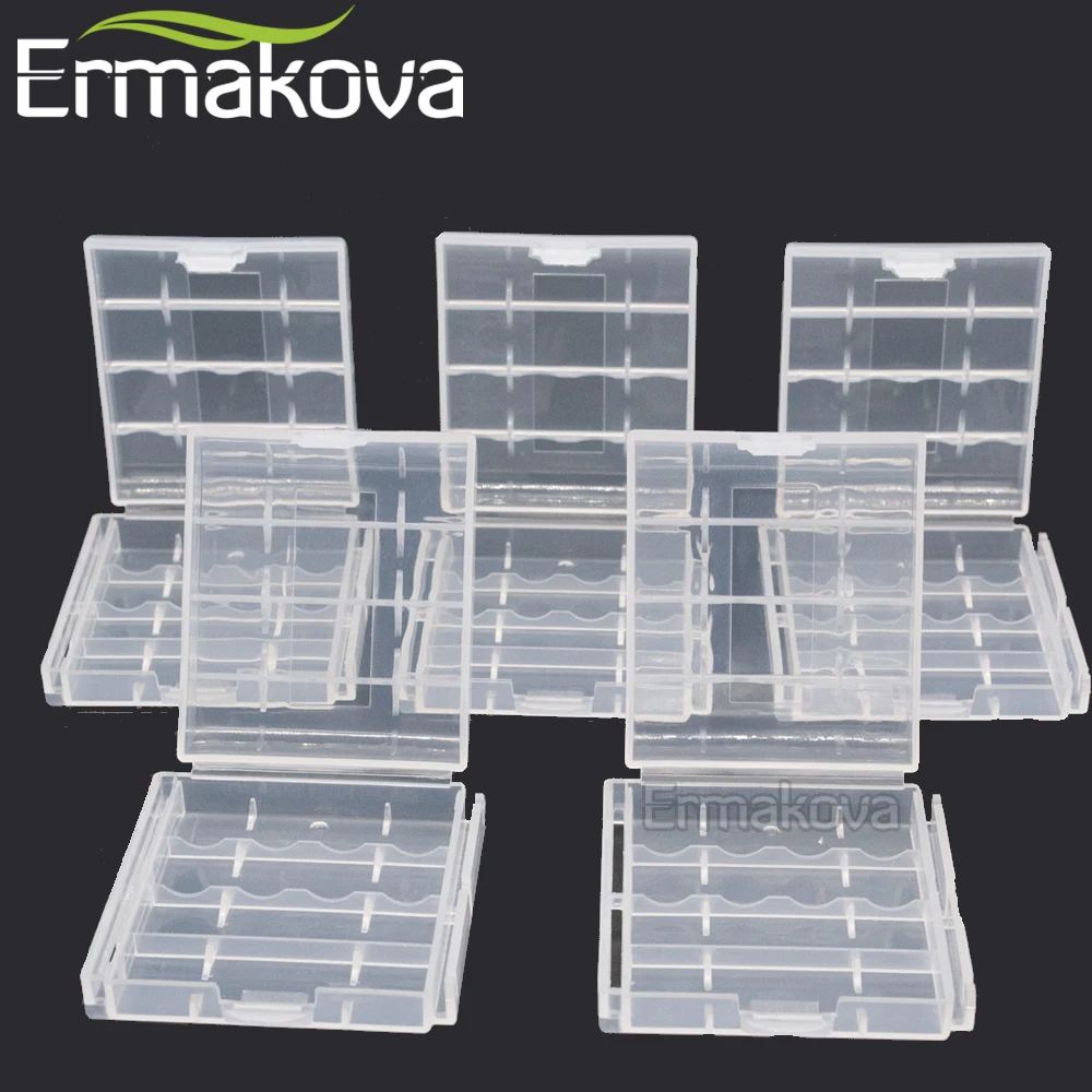 ERMAKOVA 5 шт./лот прозрачный AA AAA органайзер для аккумулятора чехол держатель