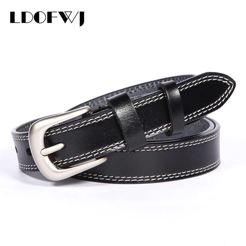 LDOFWJ 2018 Hot Fashion Women Belts Leather Metal Pin Buckle Waist Belt Waistband woman High quality Second Layer Cowskin | Аксессуары