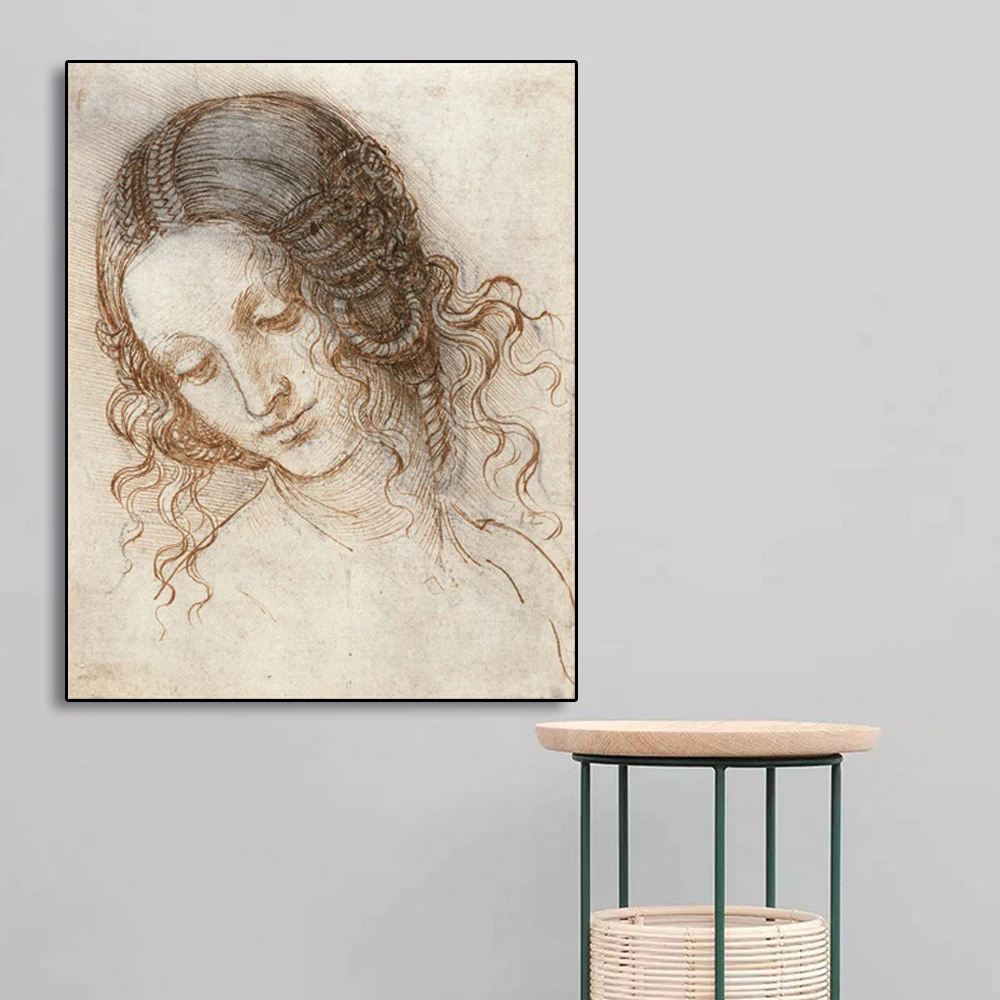 Leda's Head By Da vinci холст живопись каллиграфия настенное искусство классические