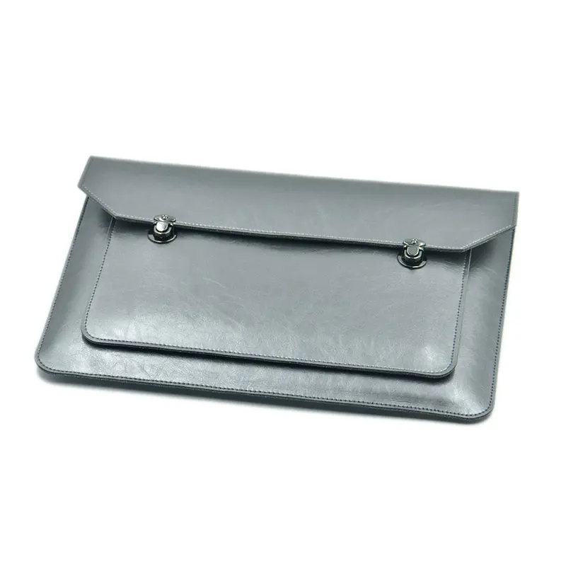 Double Layer Briefcase style Laptop Bag Cover Microfiber Leather NoteBook Sleeve Case For 2018 MacBook Pro Air 12/13.3/15.4 | Компьютеры и