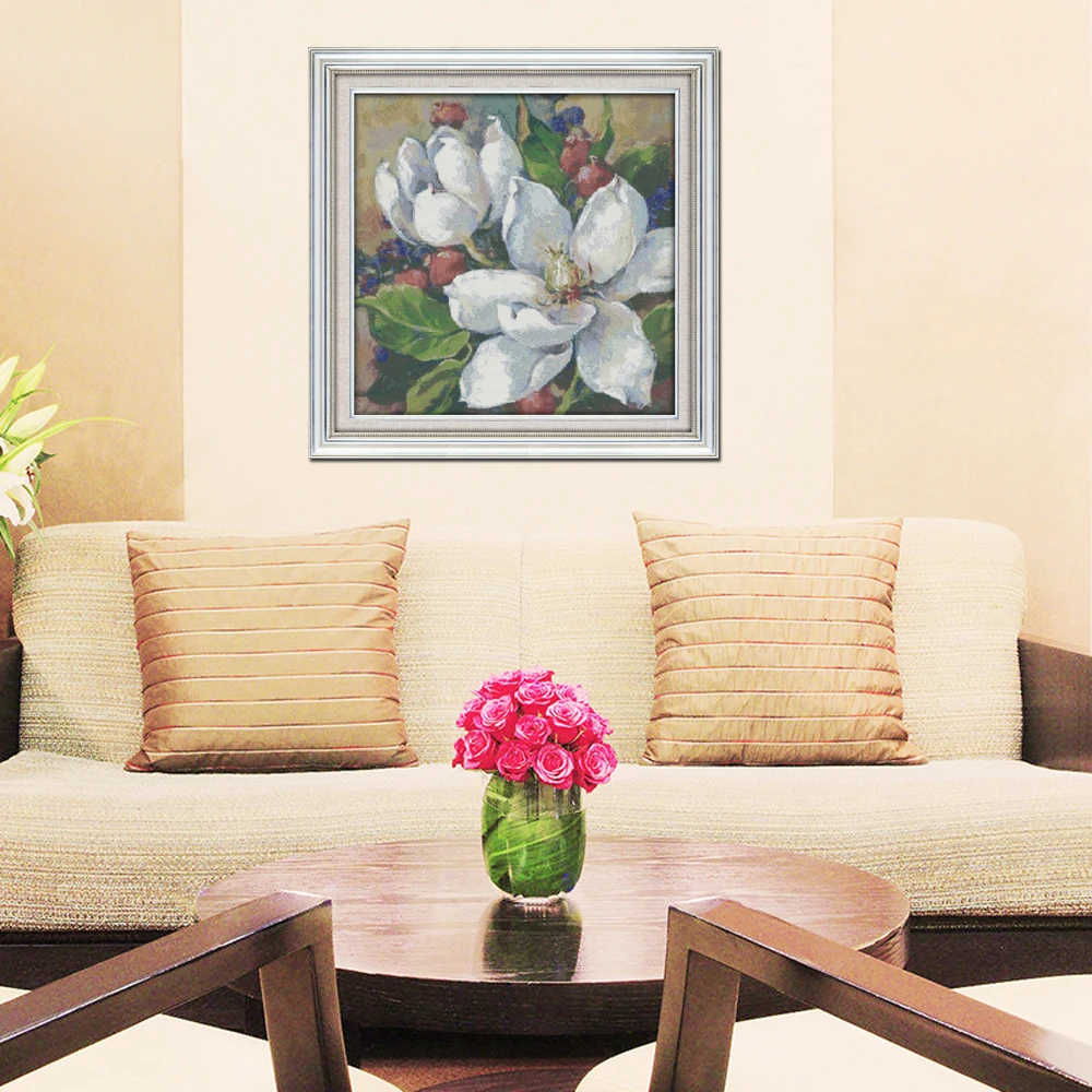 Joy Sunday Oil картина с магнолией китайские наборы для вышивки крестиком на первый