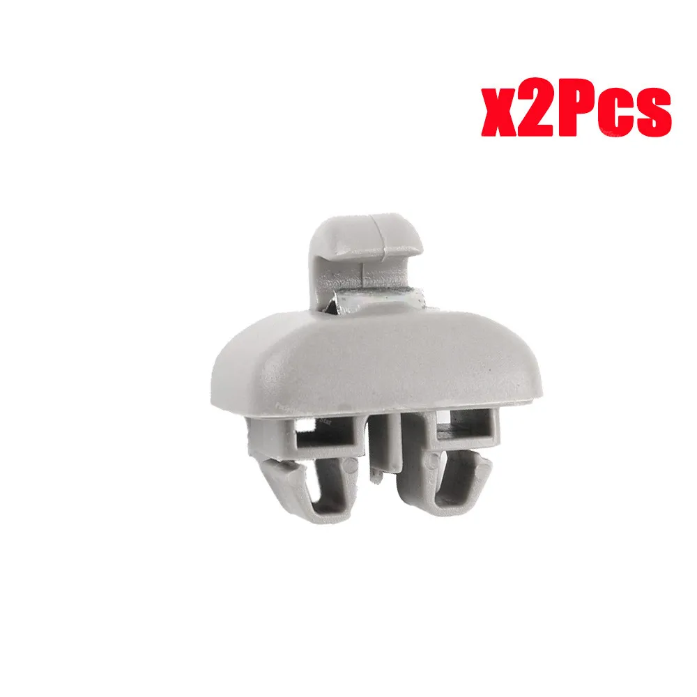 2Pcs Grey Для Audi TT A6 C5 2000 2005 бежевый серый цвет передний солнцезащитный козырек от солнца зажим вешалка держатель 4B0857562 4B0857563 - Название цвета: 2Pcs Grey