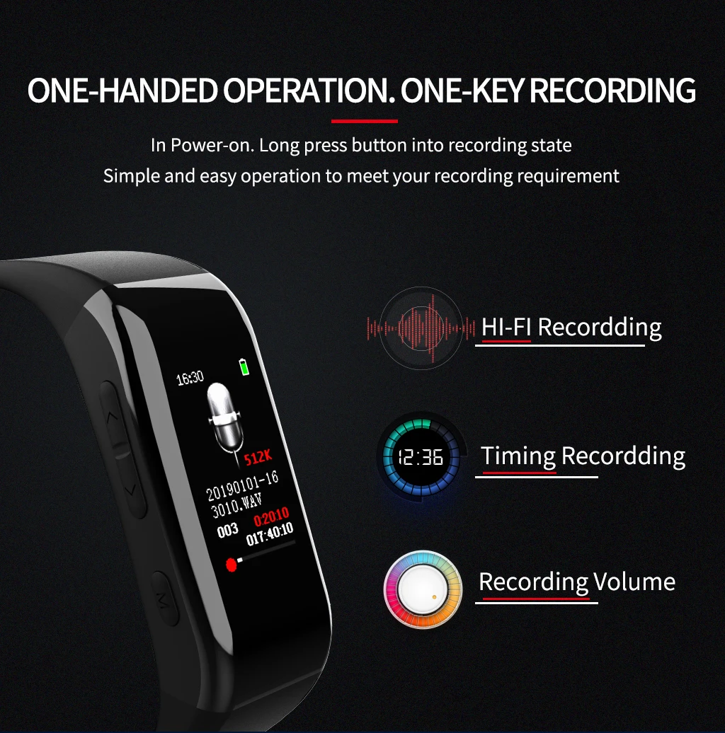 Bluetooth MP3 PCM 1536 кбит/с высококачественная запись диктофона с функцией часов и установкой паролей t