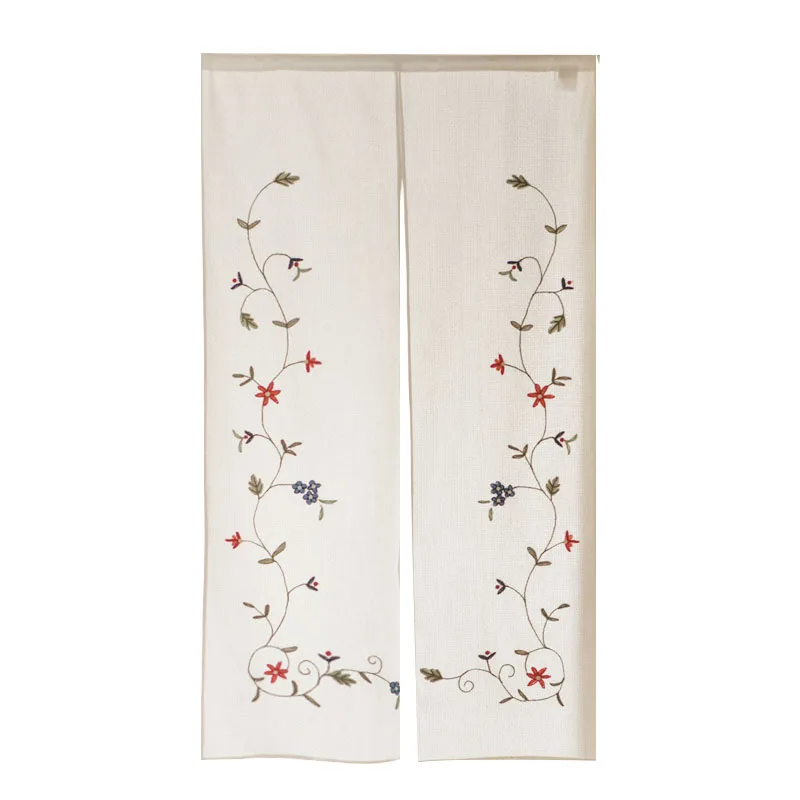 Японский стиль ручной работы вышитые хлопковые льняные шторы пасторальный