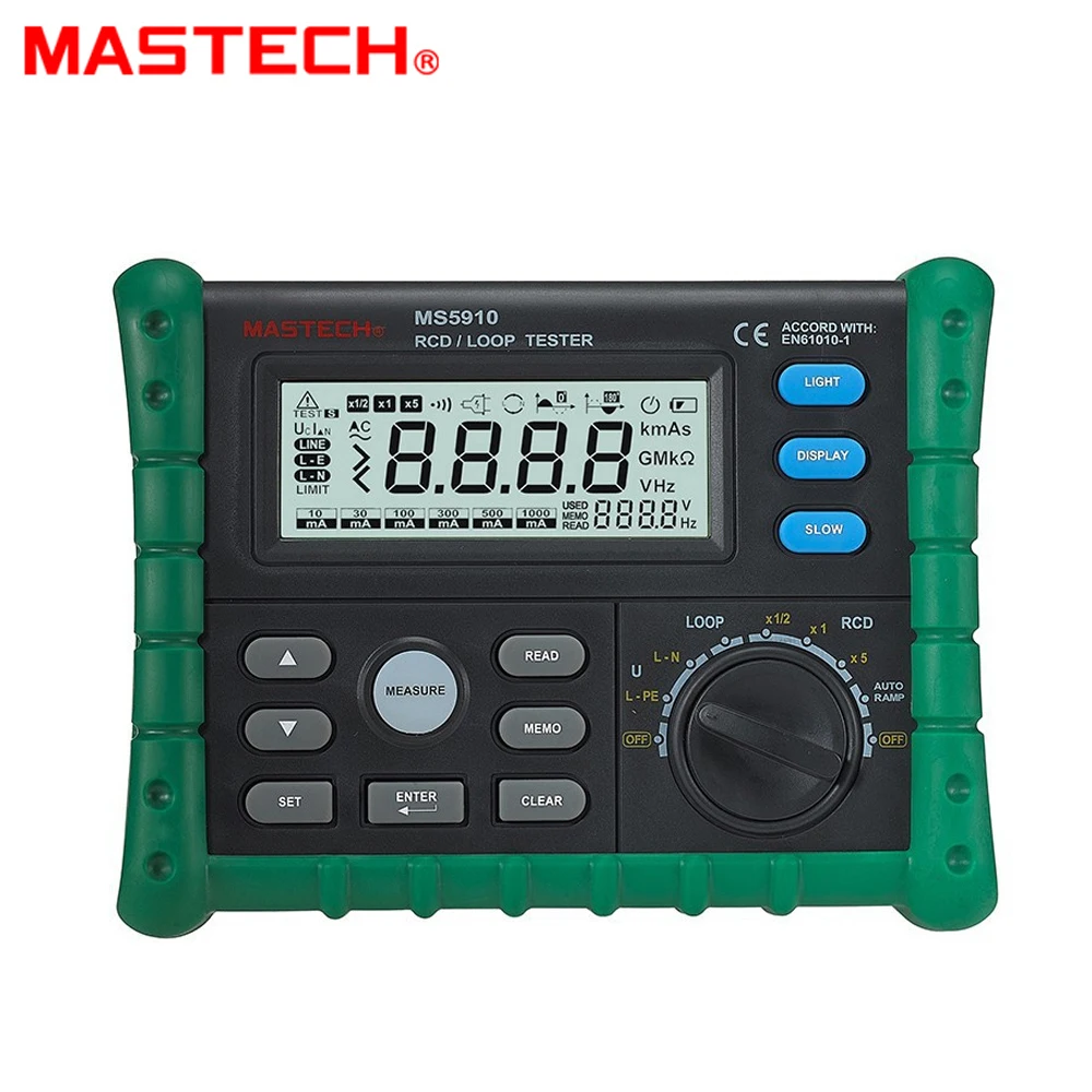 MASTECH MS5910 цифровой измеритель сопротивления RCD тестер петли мультиметр для
