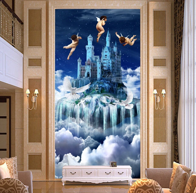 

Custom 3D wallpaper. Creative fantasy angel heaven murals for the living room wall vinyl papel de parede