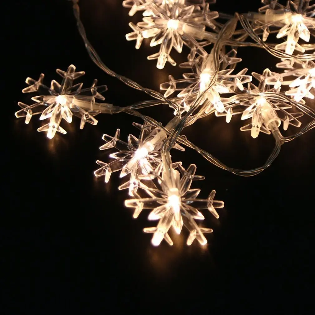 ICOCO 6.89ft 2.1m 20 LED Snowflake Fairy String Light Battery Operated Night for Xmas Wedding Patio Garland Party Decor | Лампы и