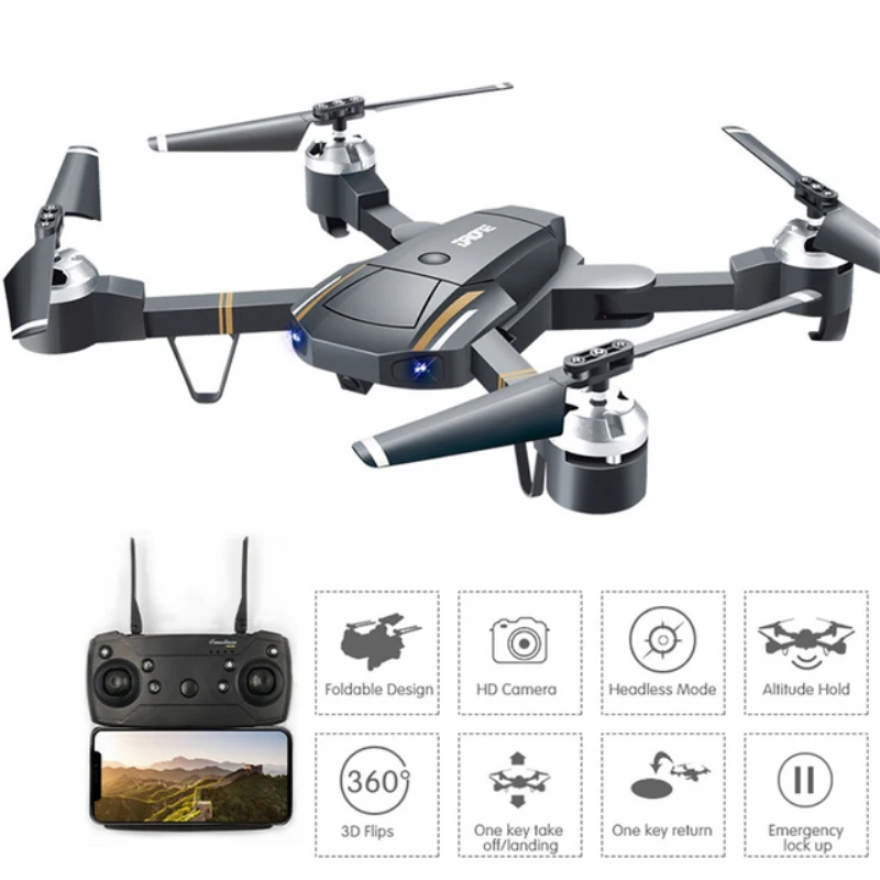 2 4G складные Дроны с HD камерой 720P широкоугольная камера Дрон Wifi FPV 360 ° флип