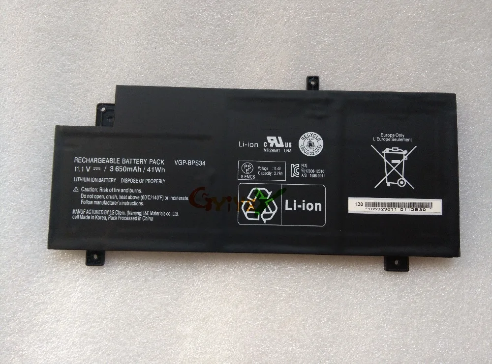 VGP BPS34 ноутбук Батарея для SONY Vaio Fit 15 сенсорный SVF15A1ACXB SVF15A1ACXS SVF15A1DPXB SVF15A1CCXB SVF1431AYCW