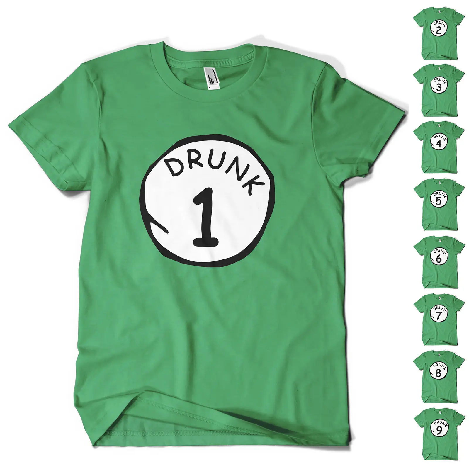 

St Patricks Day T Shirt Paddys Day DRUNK 1 TO 9 Novelty Funny Beer Drinking tee shirt homme Cotton short sleeve t-shirt