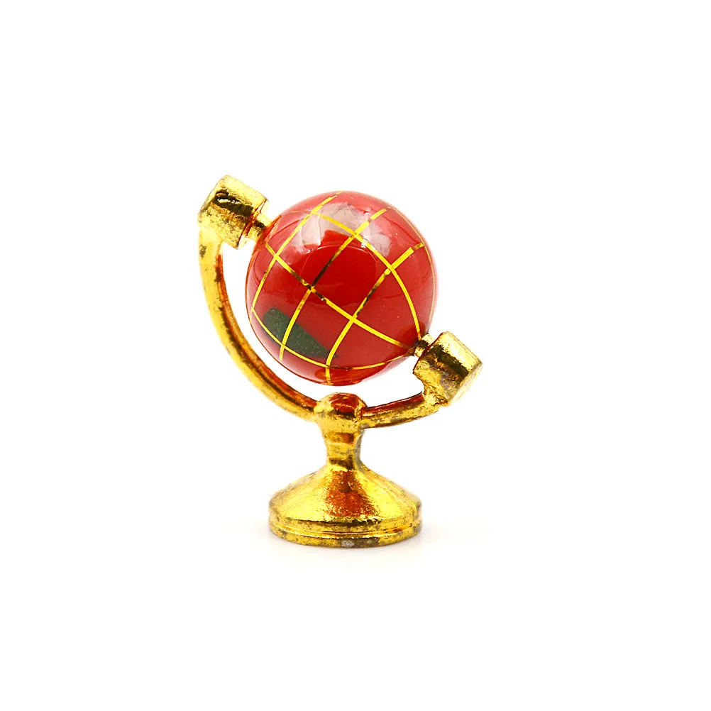 

1PC 1:12 Scale With Golden Stand Rolling Globe Dollhouse Living Room Furniture Toys Accessories Miniature Turnable Globe