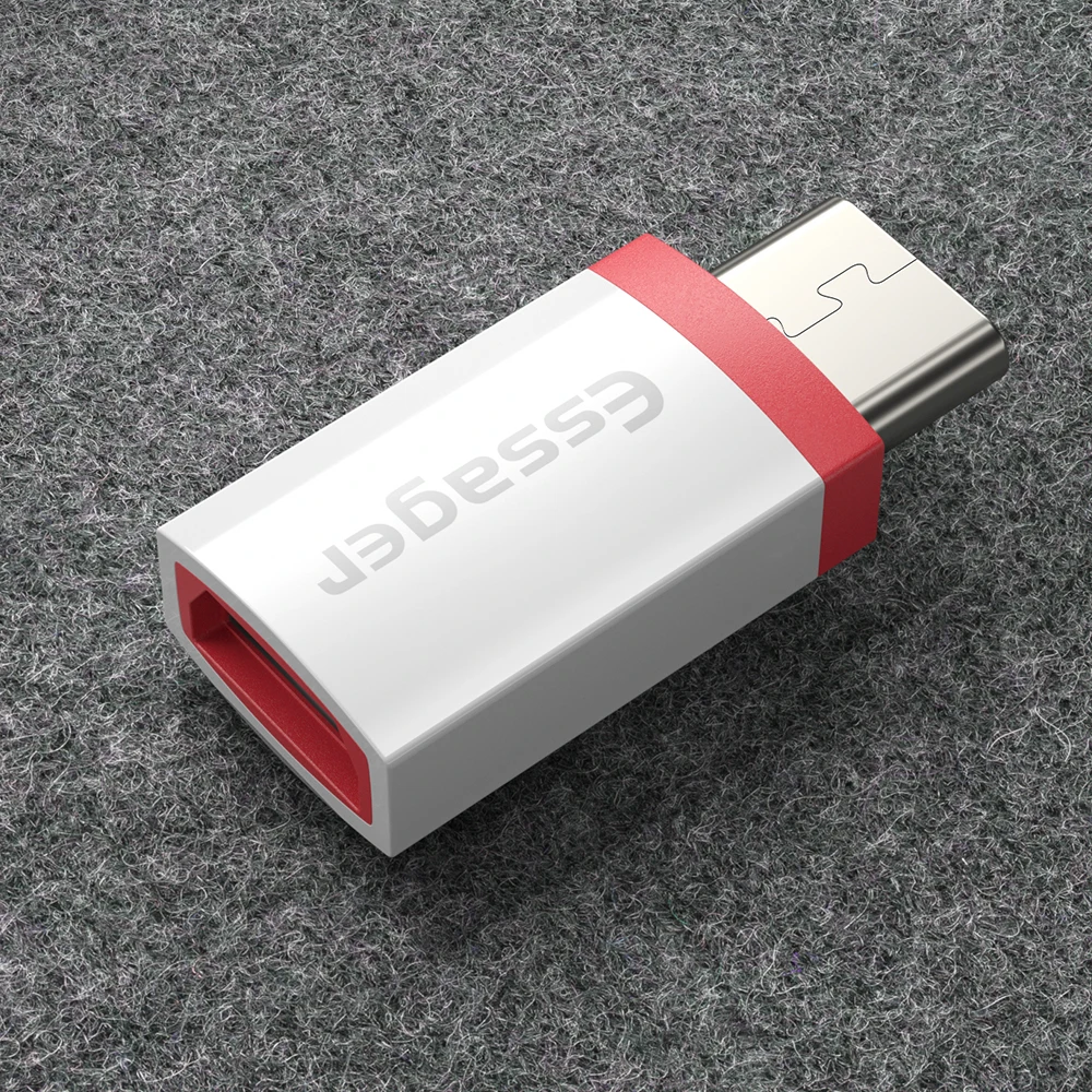 Адаптер Essager Micro USB-type C OTG кабель для Xiaomi K20 Pro Oneplus 7 Pro huawei OTG type-C адаптер Microusb USBC разъем - Цвет: Белый