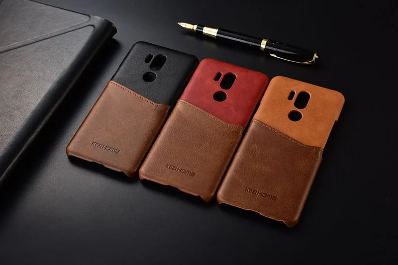 Чехол для LG G7 KEZiHOME, два цвета, натуральная кожа, жесткая задняя крышка для LG G7 ThinQ с карманом для карт