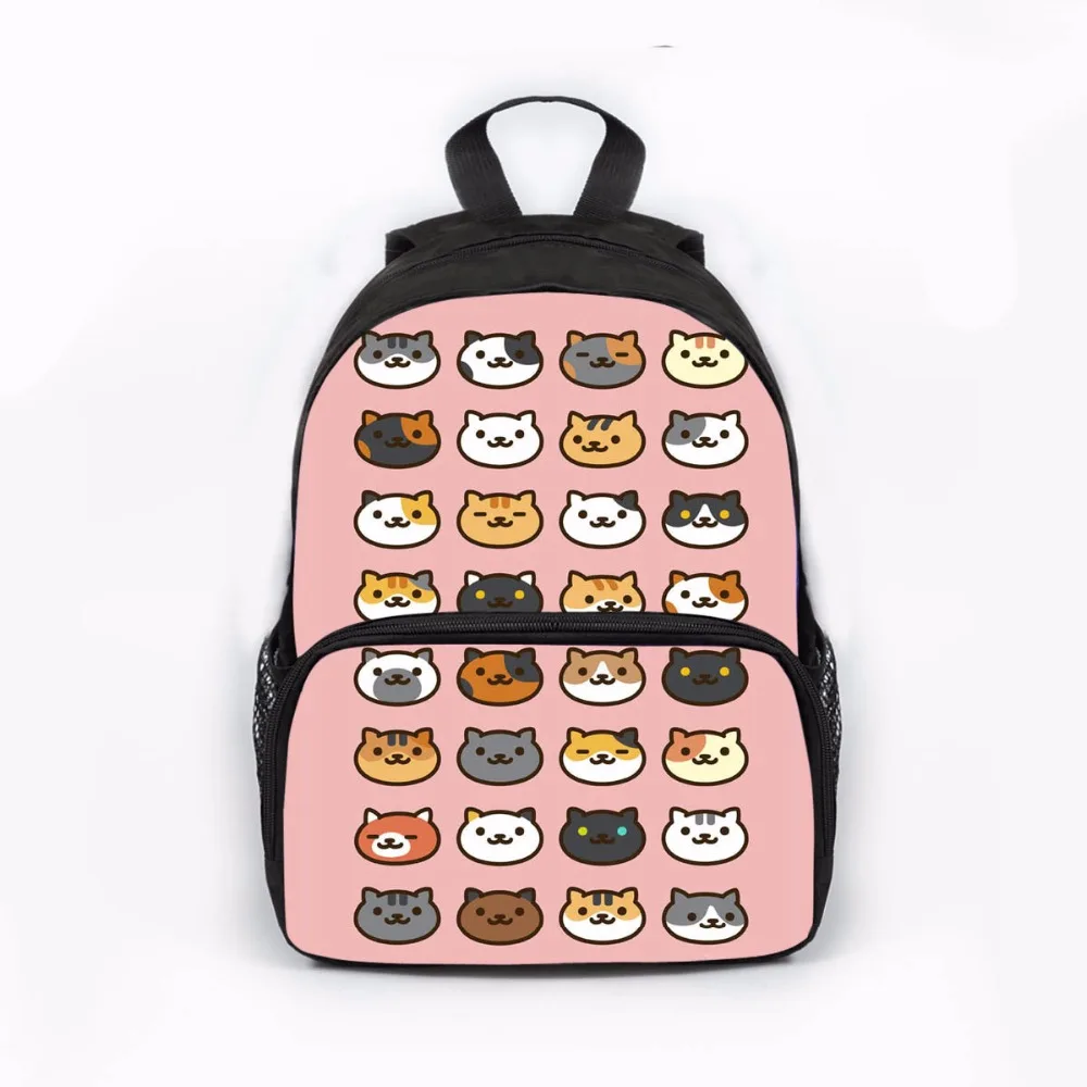 Аниме Kawaii Cat женский рюкзак 3D печать школьная сумка для студентов Детская