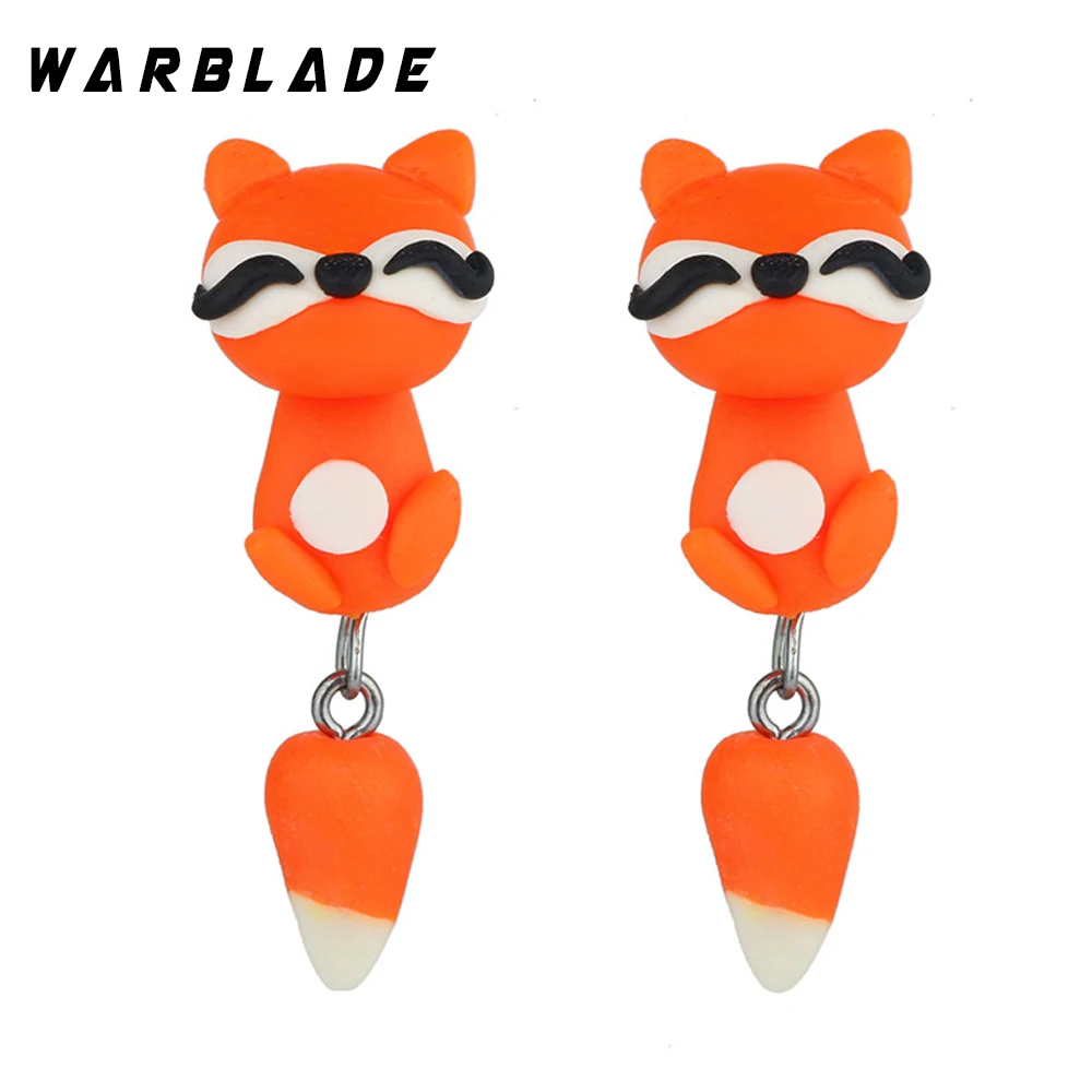 WBL серьги гвоздики в виде животных кота модные ручной работы из полимерной глины