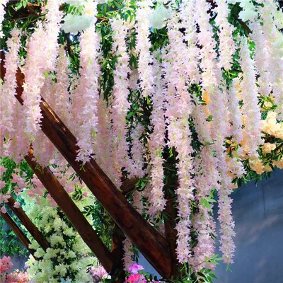 

4colors 125cm 3-fork Lilac Vine Artificial Flower Green Plant Wedding Flowers Home Party Decoration