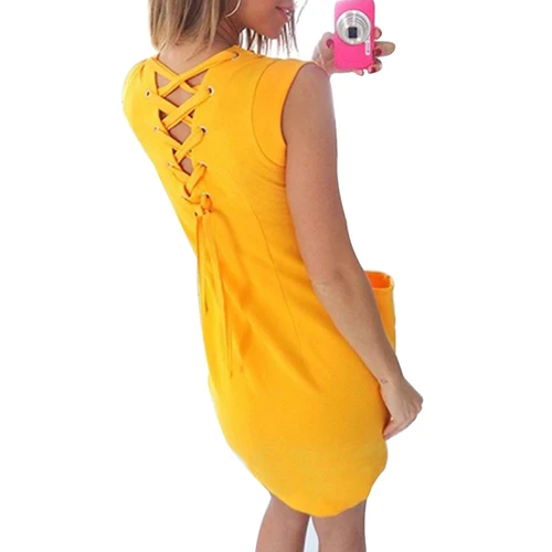 НОВЫЕ ТОВАРЫ ПОСТУПЛЕНИЯ Летний Женщины Сплошной Цвет Свободные Карман Пакет