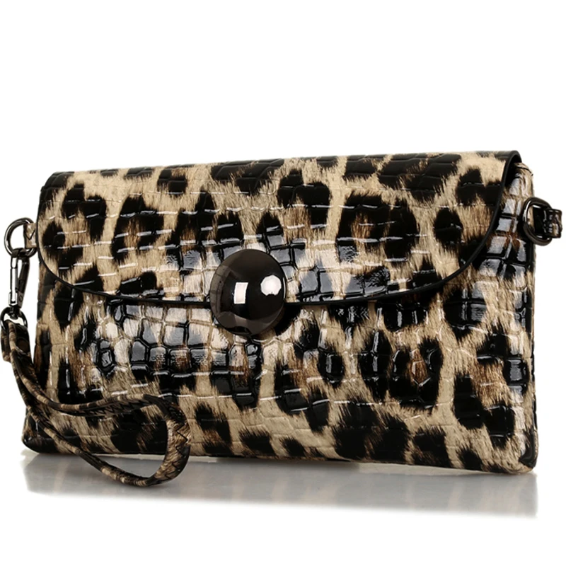 Сумка кошелек из спилка и кожи с леопардовым принтом|evening clutch bags|bag ladiesladies shoulder bag |