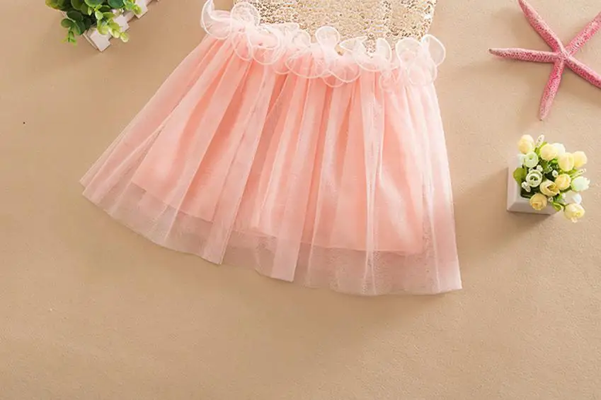 Kids Girls Princess Sequins Toddler Tulle Lace Tutu Slip Dress summer clothes sweet and graceful party star July 21 | Детская одежда и