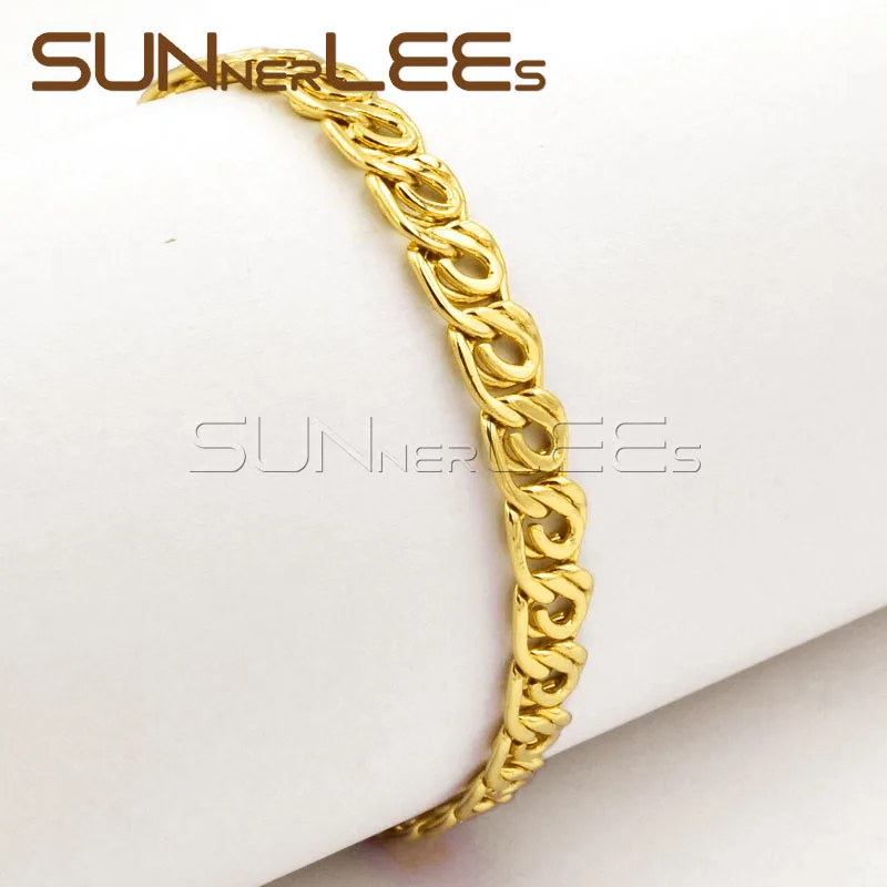 7 мм модные ювелирные изделия для мужчин и женщин стиль улитки звенья цепи желтый