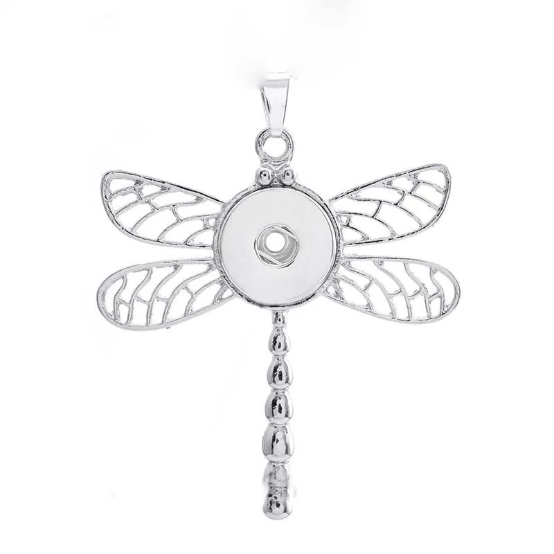 

Wholesale Dragonfly 159 Ginger 18mm Snap Button Jewelry Pendants Necklace Interchangeable Charm Jewelry For Women gift