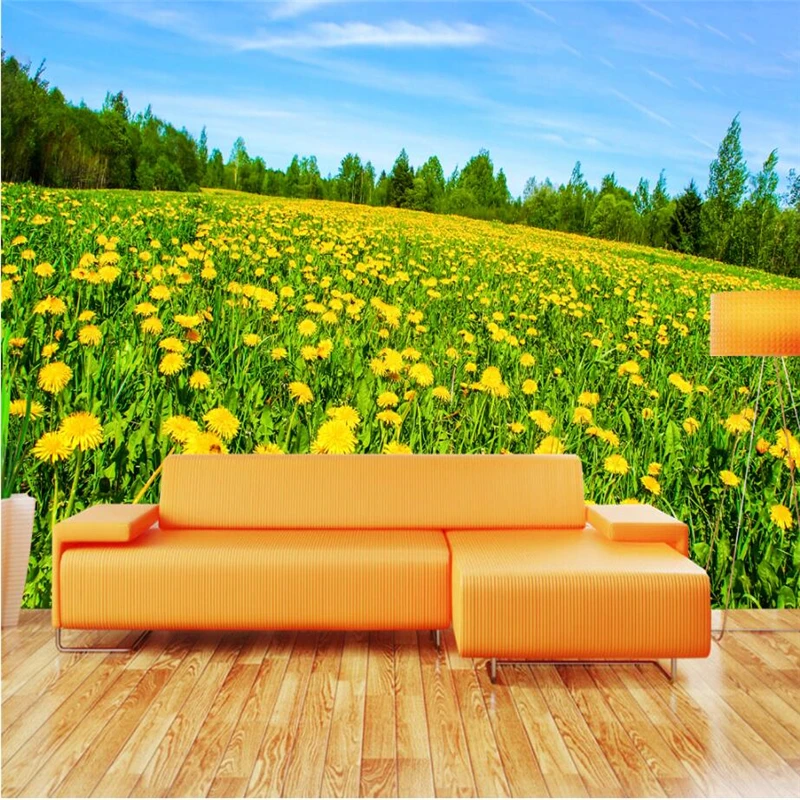 

beibehang Custom 3D wallpaper sunflower flower hatchland landscape TV background living room wall painting decoration